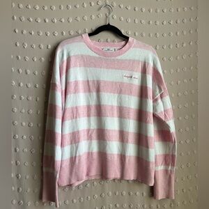 Vineyard Vines Palm Beach Lately Cotton Blend Striped‎ Sweater Sz L Pink White